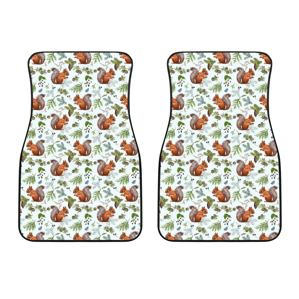 Squirrel Pattern Print Design 02 Front Car Mats