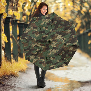 Green Camo Camouflage Honeycomb Pattern Umbrella