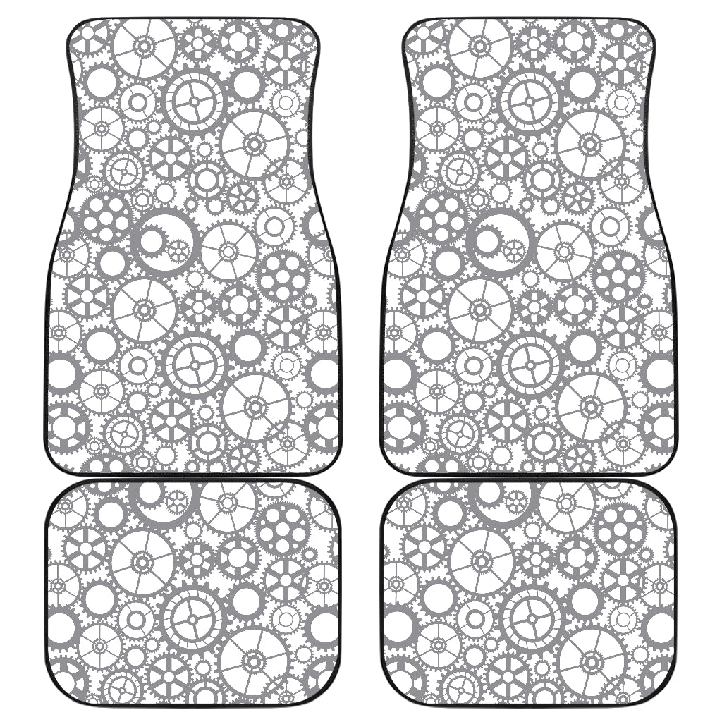 Gear Pattern Print Design 05 Front and Back Car Mats