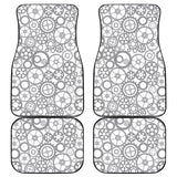 Gear Pattern Print Design 05 Front and Back Car Mats