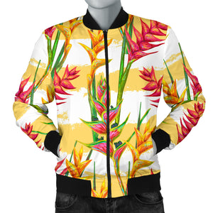 Heliconia Pattern Men Bomber Jacket