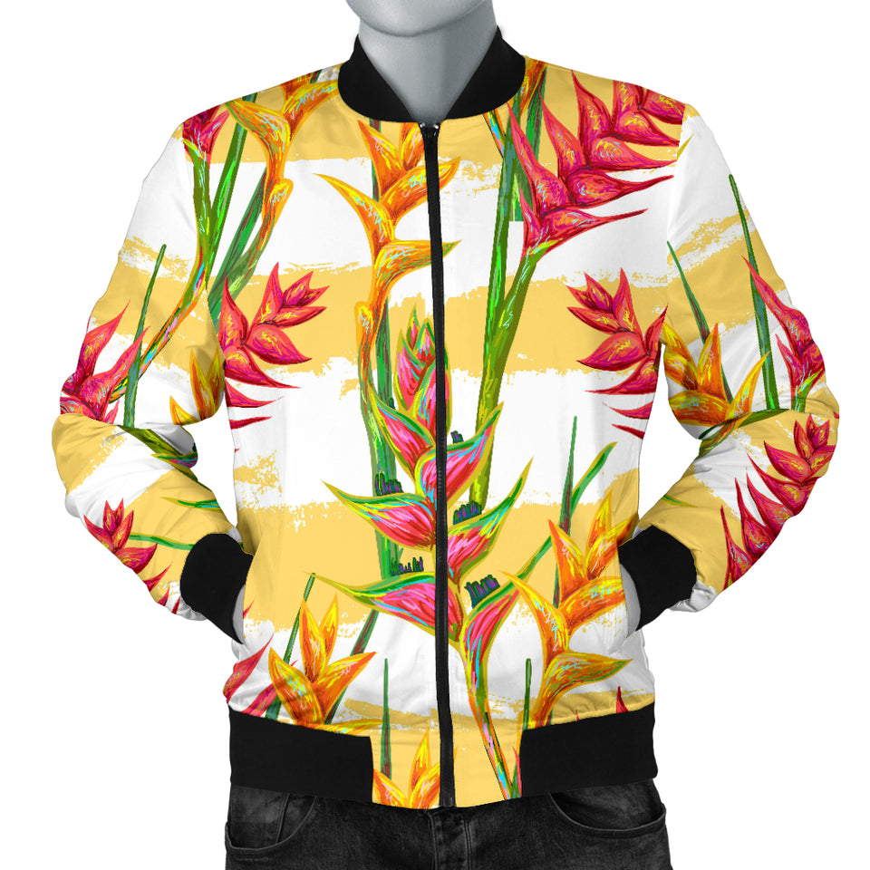 Heliconia Pattern Men Bomber Jacket