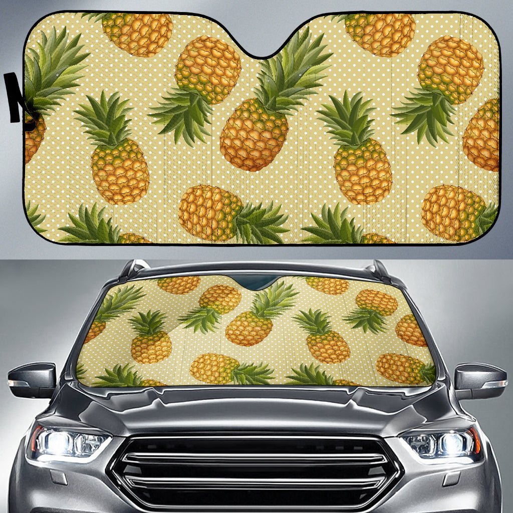 Pineapple Pattern Pokka Dot Background Car Sun Shade