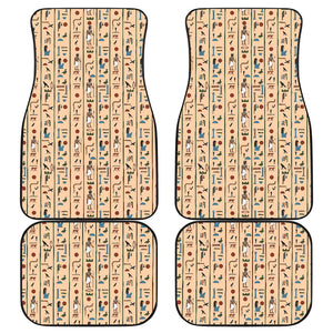 Egypt Hieroglyphics Pattern Print Design 03 Front and Back Car Mats