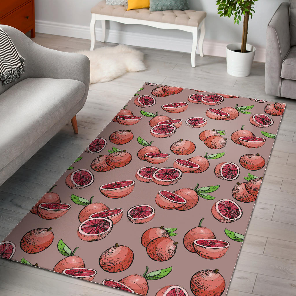 Grapefruit Pattern Background Area Rug