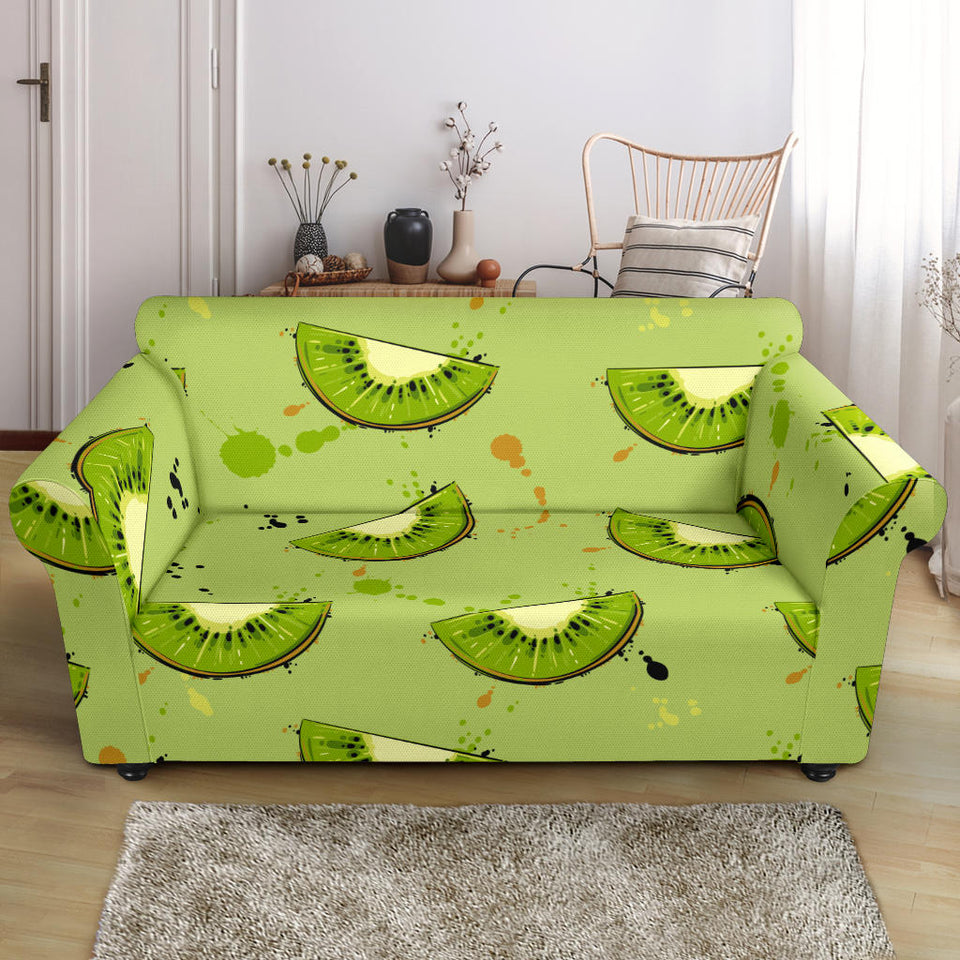 Kiwi Pattern Background Loveseat Couch Slipcover