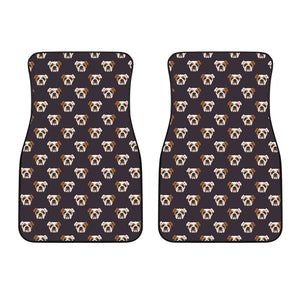 English Bulldog Pattern Print Design 03 Front Car Mats