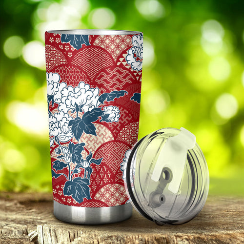 Red Theme Japanese Pattern Tumbler