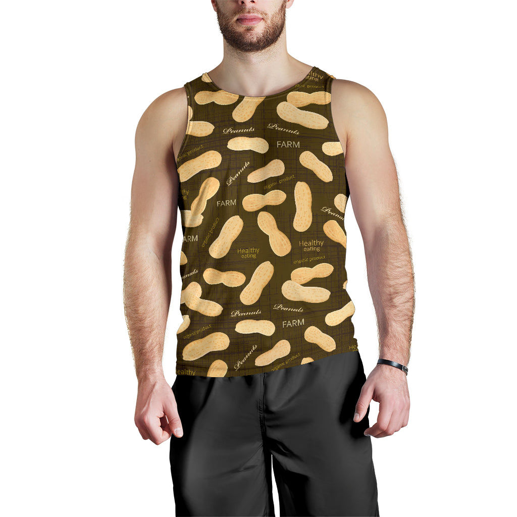 Peanut Pattern Green Background Men Tank Top