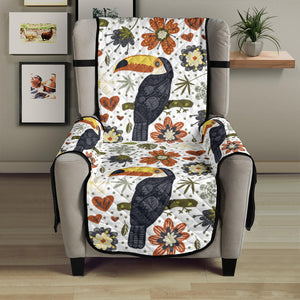 Toucan Flower Pattern Chair Cover Protector