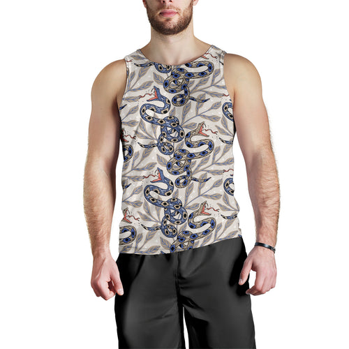 Snake Leaves Pattern Men Tank Top