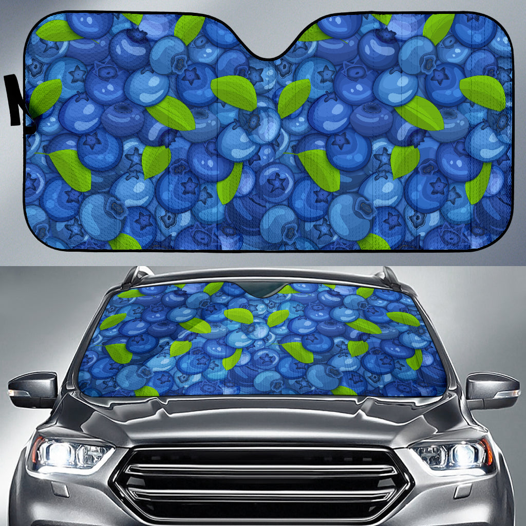 Blueberry Pattern Background Car Sun Shade