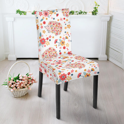Hedgehog Pattern Print Design 03 Dining Chair Slipcover