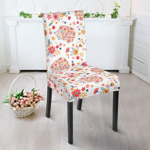 Hedgehog Pattern Print Design 03 Dining Chair Slipcover