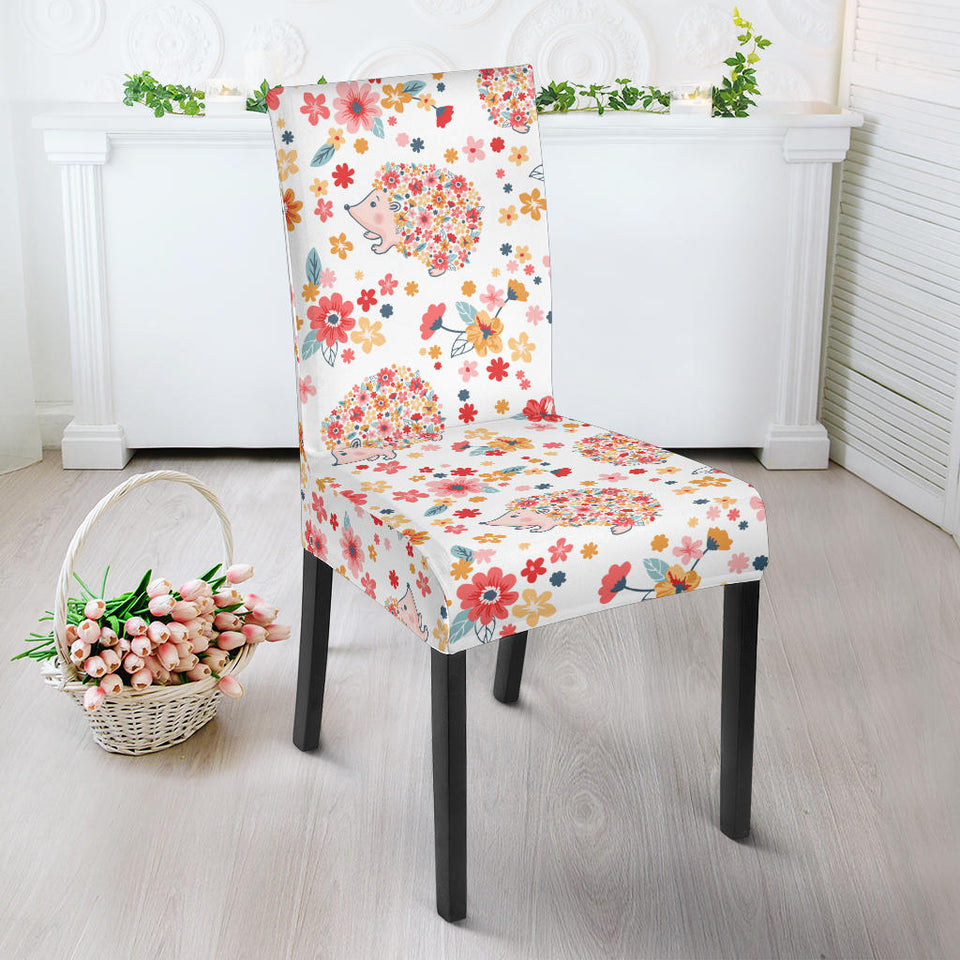 Hedgehog Pattern Print Design 03 Dining Chair Slipcover
