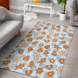 Christmas Gingerbread Cookie Pattern background Area Rug