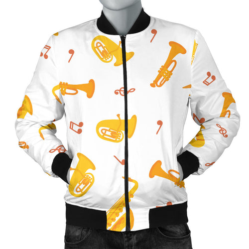 Saxophone Pattern Theme Men Bomber Jacket