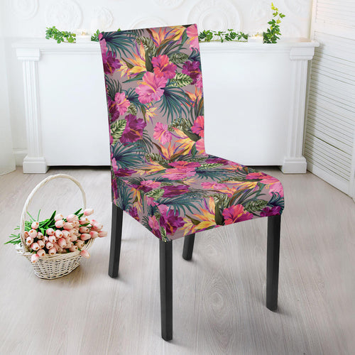 Hibiscus Pattern Print Design 03 Dining Chair Slipcover