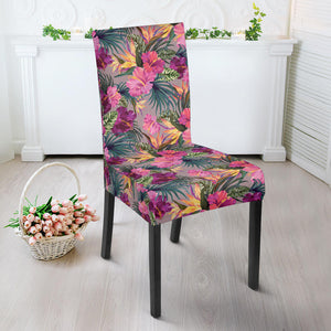 Hibiscus Pattern Print Design 03 Dining Chair Slipcover