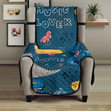 Dinosaur Music Skating Pattern Chair Cover Protector