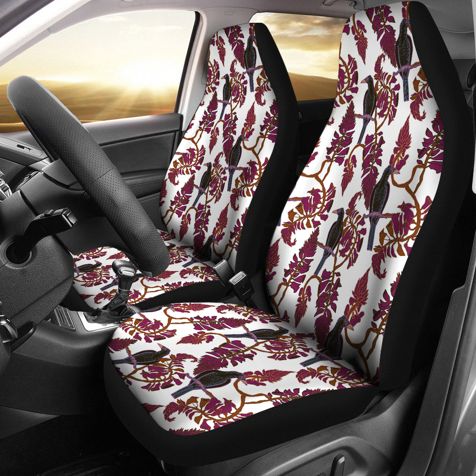 Crow Tree Leaves Pattern Universal Fit Car Seat Covers