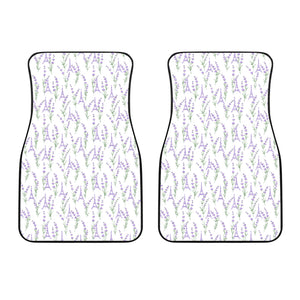 Eiffel Tower Lavender Pattern Print Design 01 Front Car Mats