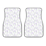 Eiffel Tower Lavender Pattern Print Design 01 Front Car Mats