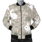 Cute Rabbit Pattern Men Bomber Jacket