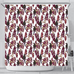 Crow Tree Leaves Pattern Shower Curtain Fulfilled In US