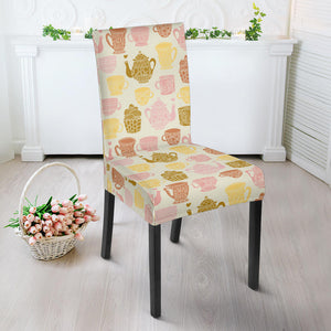 Tea pots Pattern Print Design 02 Dining Chair Slipcover