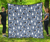 Seagull Pattern Print Design 01 Premium Quilt