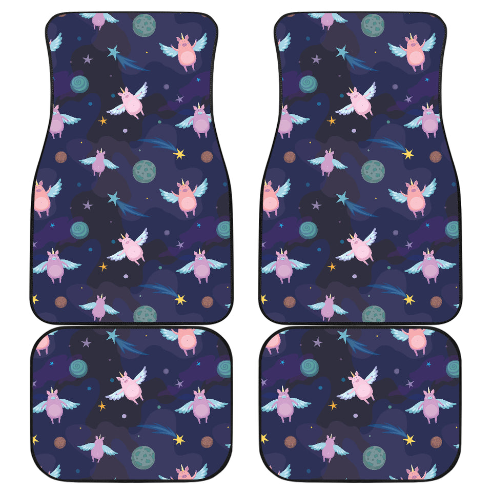 Pig Pattern Print Design 05 Front and Back Car Mats