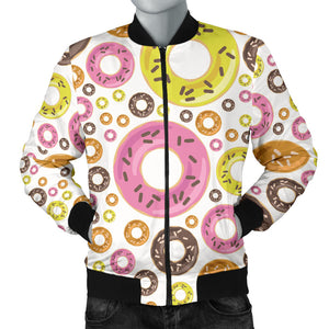 Colorful Donut Pattern Men Bomber Jacket