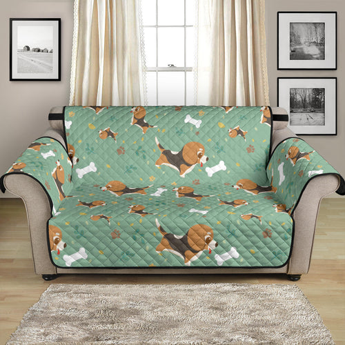 Beagle Bone Pattern Loveseat Couch Cover Protector