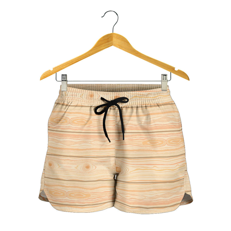 Wood Printed Pattern Print Design 05 Women Shorts