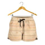 Wood Printed Pattern Print Design 05 Women Shorts