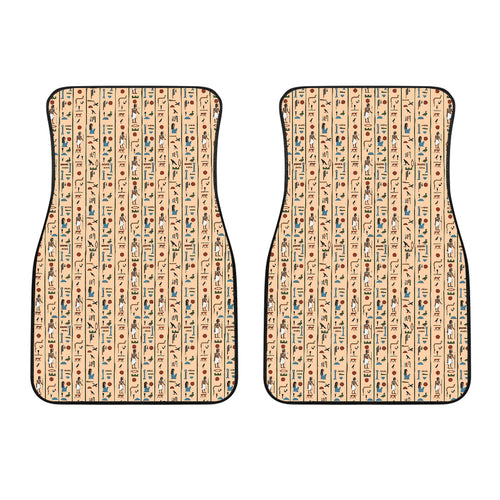 Egypt Hieroglyphics Pattern Print Design 03 Front Car Mats