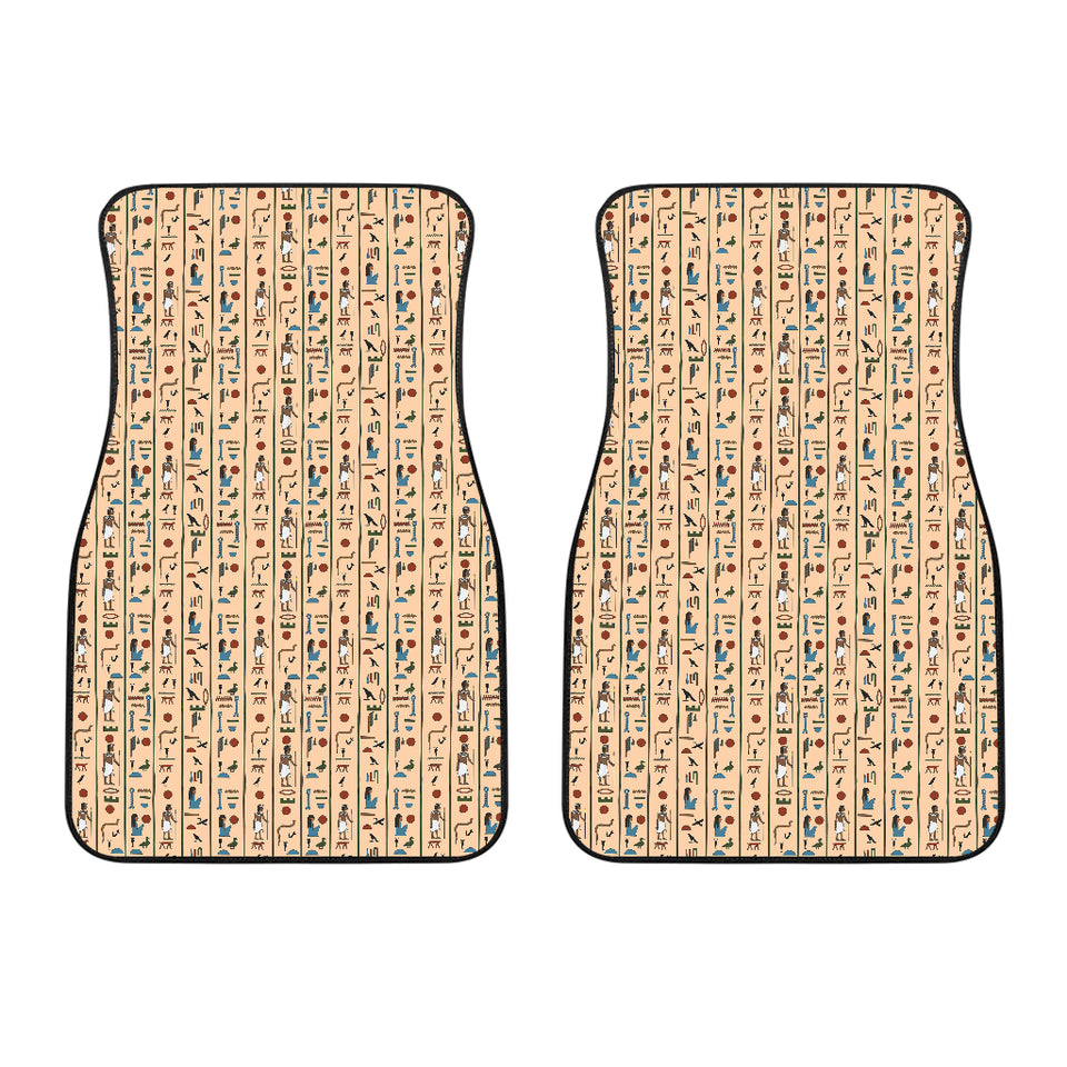 Egypt Hieroglyphics Pattern Print Design 03 Front Car Mats