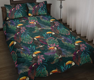 Toucan Pattern Quilt Bed Set