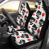 Black Bonsai Pattern Universal Fit Car Seat Covers