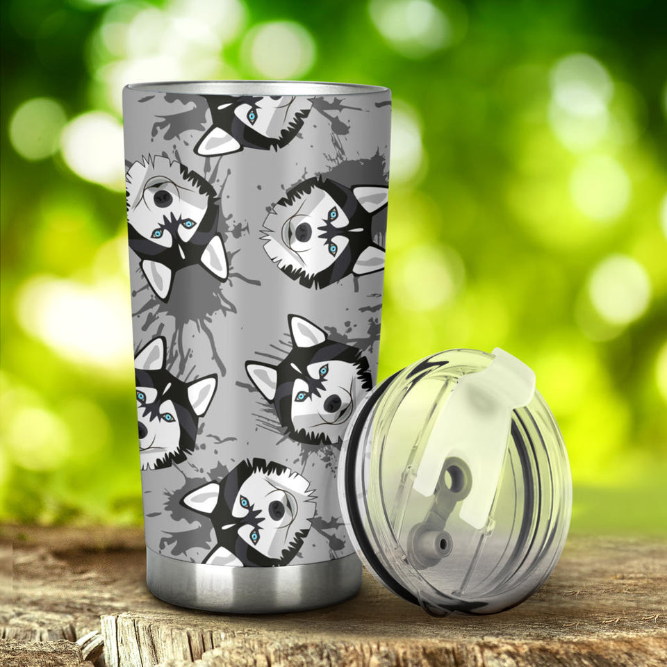 Siberian Husky Pattern Theme Tumbler