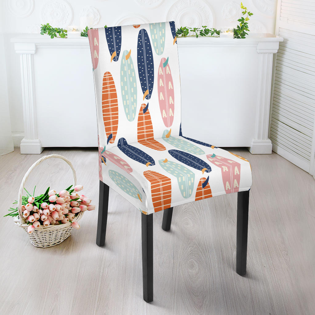 Surfboard Pattern Print Design 04 Dining Chair Slipcover