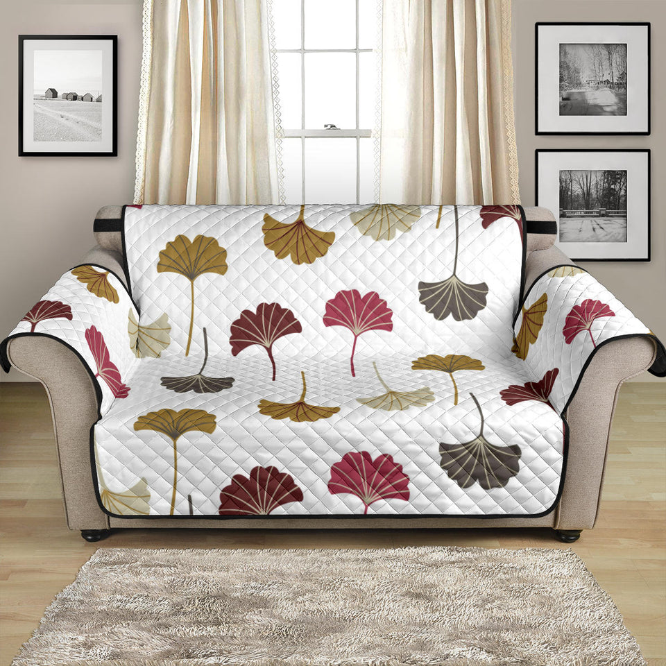 Autamn Ginkgo Leaves Pattern Loveseat Couch Cover Protector