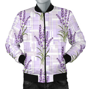 Lavender Pattern Theme Men Bomber Jacket