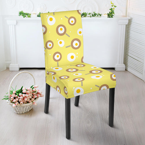 Fried Eggs Pattern Print Design 03 Dining Chair Slipcover