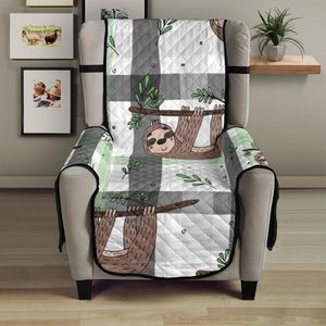 Sloth Pattern Stripe Background Chair Cover Protector
