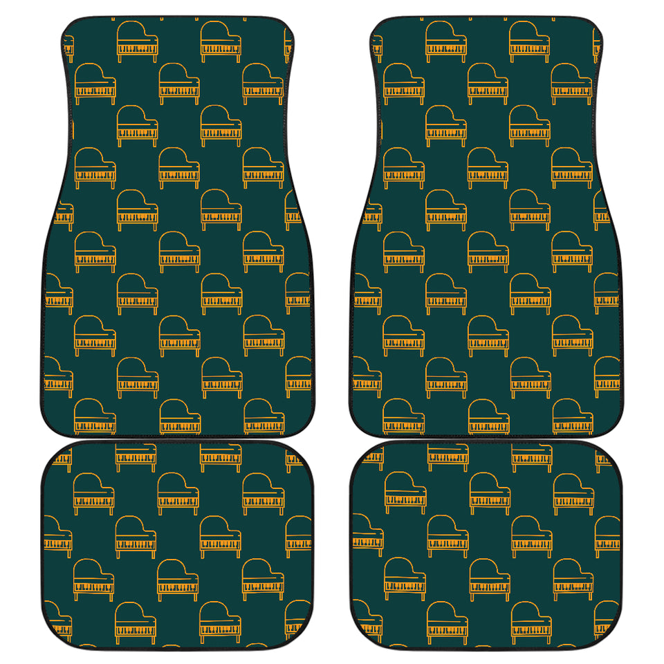 Piano Pattern Print Design 03 Front and Back Car Mats