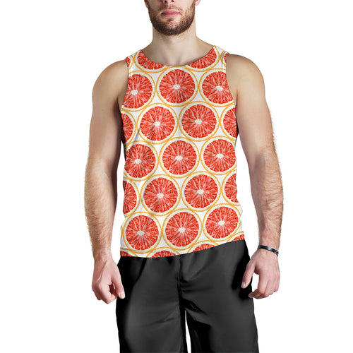 Sliced Grapefruit Pattern Men Tank Top