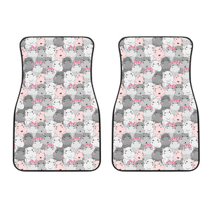 Hippopotamus Pattern Print Design 03 Front Car Mats