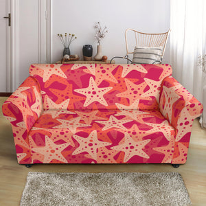 Starfish Red Theme Pattern Loveseat Couch Slipcover